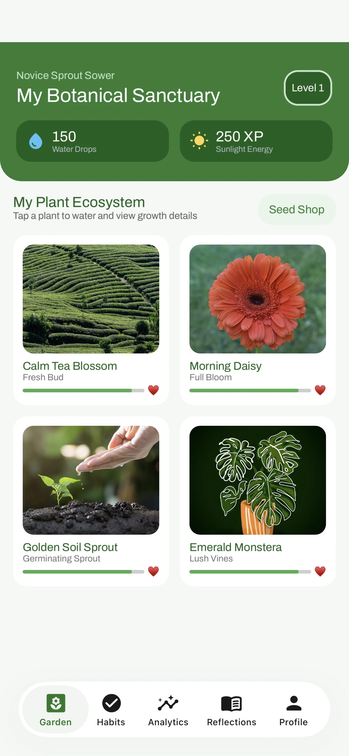 Habit Garden template
